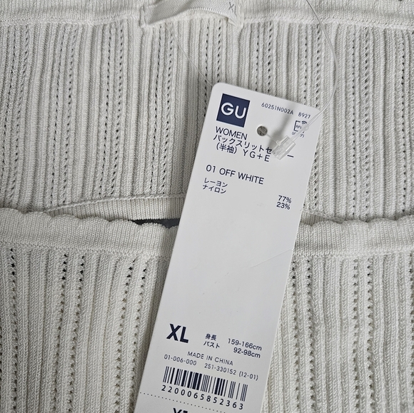 NWT GU Back Slit Short Sleeve Sweater XL - Picture 4 of 8